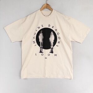 Imagine Dragons LOOM World Tour 2024 Graphic T Shirt XL Cream Cotton Music Band